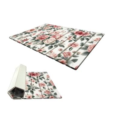 Imagem de Tapete grande de secagem rápida para bancada de cozinha, tapetes de banho de pedra para banheiro, bandeja de secagem de pedra de terra de diatomáceas, tapete de secagem absorvente dobrável, 40,6 cm ×