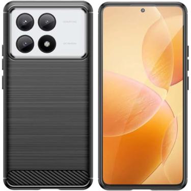 Imagem de Capa Para Xiaomi Mi Poco X6 Pro 5G (Tela 6.67) Carbon Fiber Leve Fina Maleável (Preto)