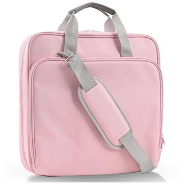 Imagem de Fichário com zíper com alça - 5 polegadas 3 anéis Trapper Keeper - capacidade para 500 folhas - fichário organizador de vários bolsos para escola e escritório (rosa)