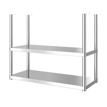 Imagem de Prateleira de armazenamento de teto, prateleiras de aço inoxidável, prateleiras flutuantes suspensas, prateleira de armazenamento para cozinha, garagem, escritório (120 x 35 cm/47,2 x 13,7 cm, 2T)