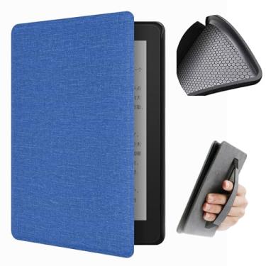 Imagem de Yzlvigrous Caixa de Textura de Pano para Kindle Paperwhite 7/6/5ª Geração 2015/2013/2012, Tampa Traseira de TPU Macia de 6 Polegadas com Sono Automático/alça e Alça de Mão, Modelo: DP75SDI/EY21
