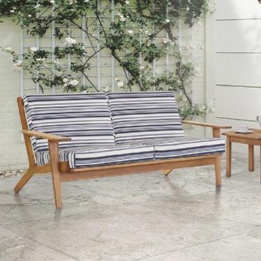 Imagem de Sofá 3 Lugares Lótus Stain Jatobá Acquablock Listrado - Casa e Jardim 