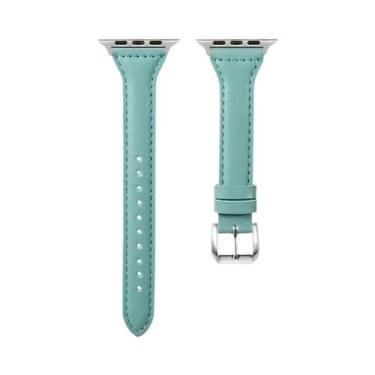 Imagem de Pulseira De Couro Slim Para Apple Watch Band 40mm 41mm 44mm 45mm 42mm 