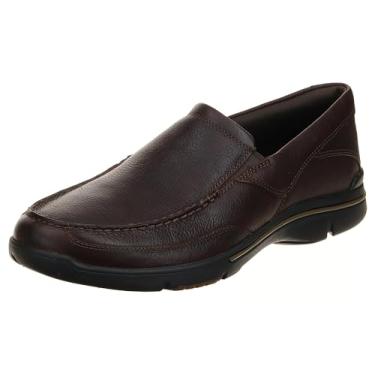 Imagem de Rockport Mocassim masculino Eberdon Slip-On, Couro marrom escuro, 42