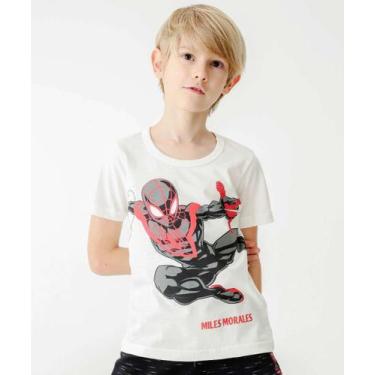 Imagem de Camiseta Infantil Homem Aranha Marvel Tam 4 a 10-59146, Bege, 10