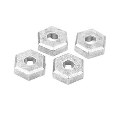 Imagem de CUOFYUNL 4 PCS 1/16 RC Hex Acoplador Liga de Zinco Prata RC Roda Hex Hub Adaptador para SCY 16101 16102 16103 16201 1/16 RC Carros