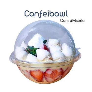 Imagem de Bola Transparente Confeibowl com Divisória para Enfeite de Árvore de N