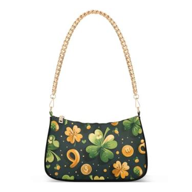 Imagem de CEBUGI Bolsas transversais femininas bolsa de ombro do Dia de São Patrício Elemennts Bolsa clutch elegante com alça de corrente