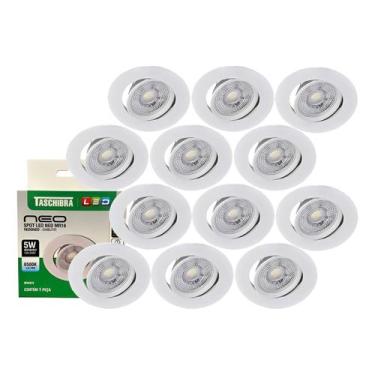 Imagem de Kit 12 Spot Led Neo Mr16 Embutir Redonda 5w Taschibra 6500k