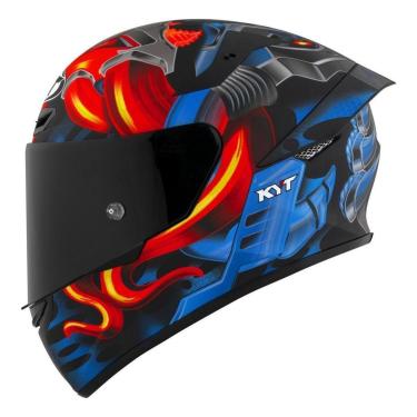 Imagem de Capacete KYT TT Course Magnet Azul e Vermelho-Masculino