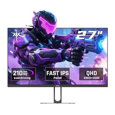 Imagem de KTC Monitor de jogos QHD de 27 polegadas, monitor de computador IPS rápido de 2K 200Hz até 210Hz 1ms, HDR400, 1440P com sincronização adaptável, alto-falantes embutidos, DisplayPort HDMI, ajuste de