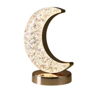 Imagem de Luminária de Lua LED de Mesa, 19cm, Branco Frio/Quente/Misto, USB, Portátil, Toque Sensível, Plástico, 233g