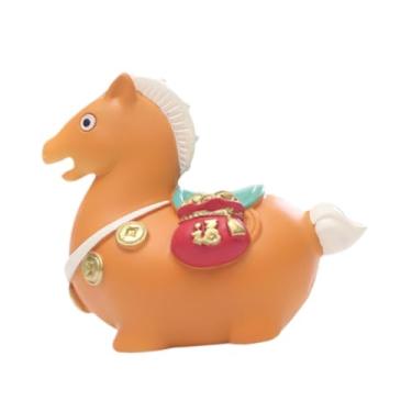Imagem de WeiLaiKeQi Estatueta de Cavalo - Enfeite, Presente, Estátua de Cavalo para Mesa, Escultura para Sala de Estar, Estante, Lembrancinhas de Festa, Laranja