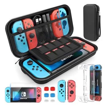 Imagem de Bolsa Estojo Capinha Resistente Para Nintendo Switch Oled Inclui Console Controle De Jogo E Capa Protetora Para Os Botões E Protetor De Tela