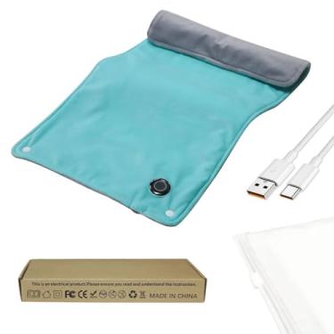 Imagem de Almofada de aquecimento de cobertor aquecido, aquecedor de corpo aquecido por usb (30x60cm), cobertores aquecidos elétricos, almofada lombar única, para uso em escritório doméstico- green