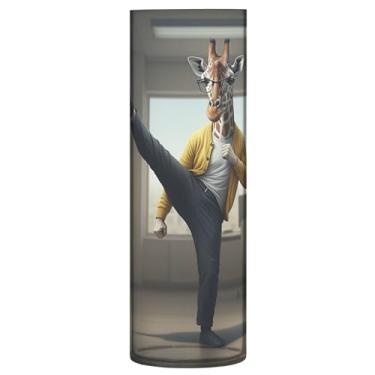 Imagem de JUZIHAI Vaso girafa alto para flores 9,9 cm x 30 cm cilindro de plástico moderno vaso de flores para centro de mesa de casamento decoração de casa