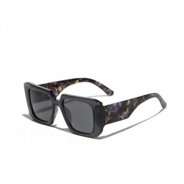 Imagem de JRLLFD Óculos de sol retangulares para mulheres, lentes degradê da moda, armação grande masculina (3)