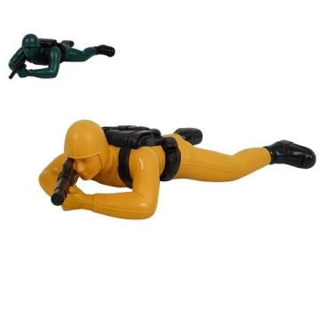 Imagem de Boneco Soldadinho Militar Rasteja Corda Movimento Guerra Infantil Mini