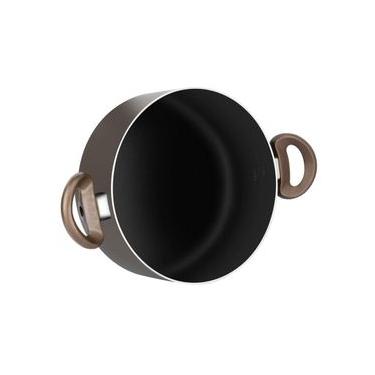 Imagem de Jogo de Panelas Rochedo Expert 5 Peças Antiaderente Tampas de Vidro Chocolate