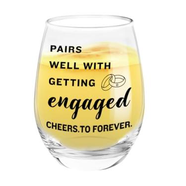 Imagem de Presentes para noivados, decorações de festa de noivado, decoração de taça de vinho para mulheres, presentes para noivos, presente personalizado exclusivo para menina, melhor amiga, mulher, mulher