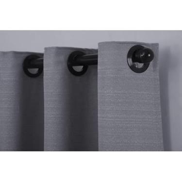 Imagem de Cortina de Linho Cru Ilhos Imbuia - 2.00m x 1.40m, Cortina Decorativa com Textura Natural, Ideal para Sala, Quarto e Escritório, Resistente e Fácil de Limpar (Cinza)