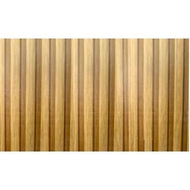 Imagem de Papel de Parede para Sala Quarto Cozinha Ripado Madeira 3D Auto Colante(3 Rolos [15 Metros],3D Freijó Mel)