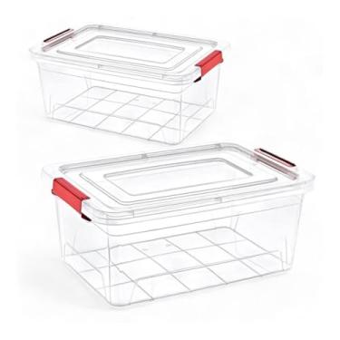 Imagem de Caixa Organizadora Retangular com Tampa 20L Transparente - Mood Prático e Funcional para Uso Diário