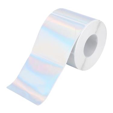 Imagem de Hyuduo Adesivo Térmico Holográfico de 2 Polegadas, Rótulos Térmicos Diretos Redondos e Autônomos, Rótulos de Rolagem de Várias Finalidades para Design de Bricolage, Etiqueta de Nome,