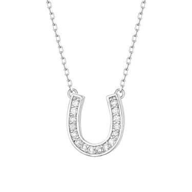 Imagem de coadipress Colar em forma de U em forma de cavalo de aço inoxidável, colar de declaração, presente de cavalo para mulheres, Middle, Aço inoxidável, Sem Pedra Preciosa