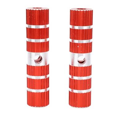 Imagem de RiToEasysports Pedais de Bicicleta, Liga de Alumínio Reforçada Sólida L 10cm Pedais de Ciclo Eixo Apoio para Os Pés para Ciclismo Traseiro (1 par) (vermelho)