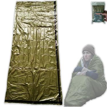 Imagem de Kit 5 Sacos Dormir VERDE 210x90 Emergência Reutilizável Sobrevivencialismo Camping Legendário Trekking Montanhismo