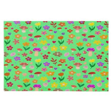 Imagem de Wassud Flores coloridas (3) tapete de porta 61 x 89 cm, tapete de área lavável antiderrapante com suporte de borracha, tapete macio e macio para sala de estar, quarto, entrada, entrada