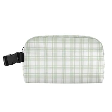 Imagem de TSENQUE Lancheira com textura xadrez verde personalizada para mulheres, meninas, lancheira masculina e infantil, lancheira para trabalho, portátil, divertida, fofa, bolsa térmica para meninos