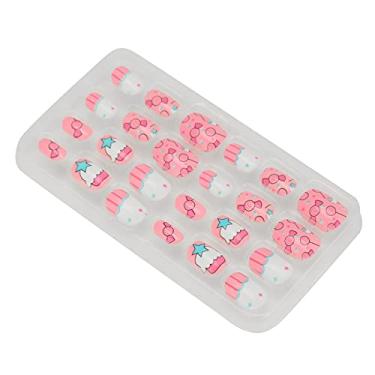 Imagem de Cryfokt Unhas Falsas Artificiais de Cobertura Completa Com Estampa de Desenho Animado Infantil para Faça você Mesmo Em Casa, 24 Peças de Unhas Falsas Curtas para Meninas, Cola Em (02)