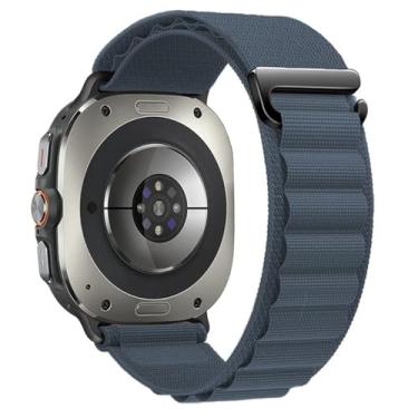 Imagem de Pulseira De Nylon Alpinista 123-ut-03 Marca 123smart Compativel Com Galaxy Watch Ultra 47mm Sm-l700 L705 (Preto) (Azul Marinho)