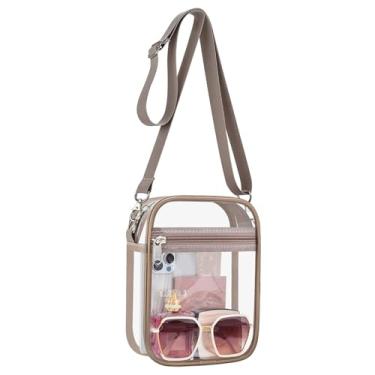 Imagem de UEASE Bolsa transparente aprovada pelo estádio para mulheres, bolsa transversal transparente para eventos em estádios, shows, festivais, Caqui, Small