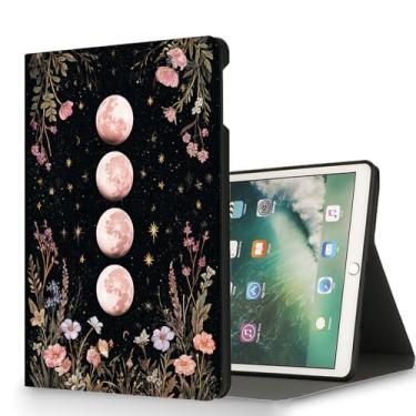 Imagem de RUUHLJLET Capa para tablet Samsung Galaxy Tab A11/Tab A9 de 8,7 polegadas 2025/2023 modelo X133/X135/X110/X115, ativação automática/hibernação, capa protetora com suporte ajustável - floral lunar