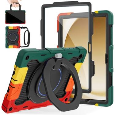 Imagem de ROISKIN Capa para Samsung Galaxy Tab A11 Plus/A9 Plus de 11 polegadas (A11+/A9+) versão 2025/2024 com protetor de tela HD e alça de ombro, suporte e alça 360, capa militar resistente para crianças