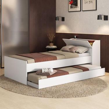 Imagem de Cama Solteiro ávilla 1 Porta com Cama Auxiliar Branco - Pnr Móveis, Br