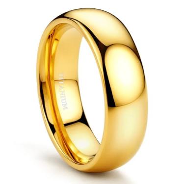 Imagem de Jstyle Aliança de casamento de titânio de 2 mm, 4 mm e 6 mm, para mulheres e homens, banhado a prata/preto/ouro, abobadado, alto polimento, aliança de noivado e compromisso, aliança de casamento