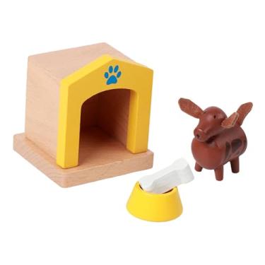 Imagem de simhoa Conjunto de Móveis de Madeira para Casa de Bonecas em Miniatura, Kit de Simulação de Micro Paisagem, Decoração Clássica, Presente de Aniversário para, Casinha para Animais de Estimação