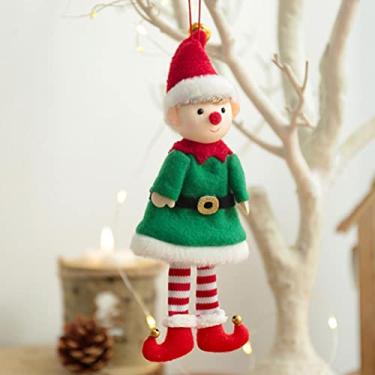 Imagem de Naroote Enfeites Pendurados Com Pingente de Boneca de Pelúcia Elf para Decoração de árvore de Natal, ótima Ideia de Presente para Crianças e Família, 2 Enfeites de Natal Incluídos para Decoração de