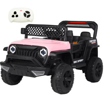 Imagem de Carro Eletrico Bang Toys Jipe Adventure Rosa 12V Controle Remoto