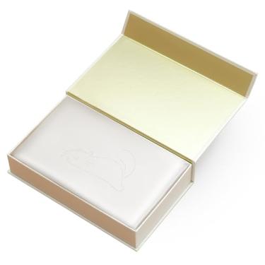 Imagem de THXSILK Fronha de seda amoreira com bordado de gato 6A, capa de almofada 100% seda pura 22 Momme com zíper oculto, design de gato fofo, 1 peça (padrão 50,8 x 66 cm, branco pérola)