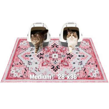 Imagem de EXPAWLORER Tapete de areia para gatos, 71 cm x 91 cm, médio, antiderrapante, à prova d'água, tapete de armadilha de areia fácil de limpar lavável para chão macio em patas de gatinho, tapetes de