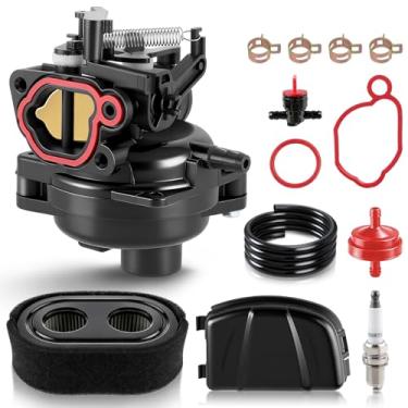 Imagem de Carburador 799584 para cortador de grama Craftsman M110 140CC #11A-A2T2793, adequado para Briggs and Stratton 093J02 09P702 103M02 104M02 550EX 725Exi Series Engine #590548 59410 6 595658, com tampa