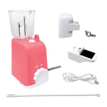 Imagem de rockible Máquina de tricô e crochê elétrica, ferramenta de tecelagem, tear de tricô automático, Rosa