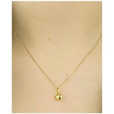 Imagem de Cordão Feminino Veneziana em Ouro 18k 750 45cm Pingente Coração - Aea 