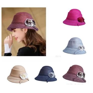 Imagem de Chapéu Clochê Retro Inglesa Feminina Feltro Vintage Inv Moda - Chapéu 