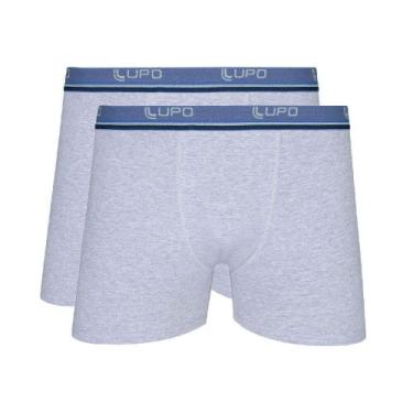 Imagem de Kit Com 2 Cuecas Boxer Cinza Mescla Lupo 523-002 Algodão, P, Cinza mes